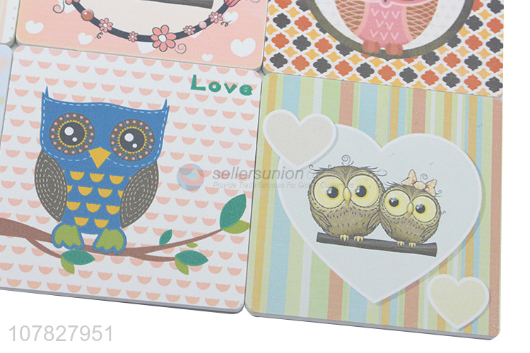 China manufacturer cartoon owl mdf cup mat wooden drink coasters