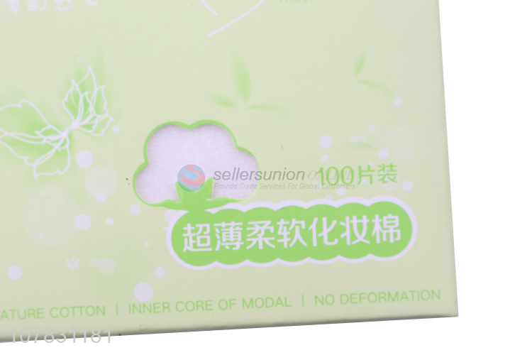 Wholesale 100 sheets square disposable natural makeup cotton pads