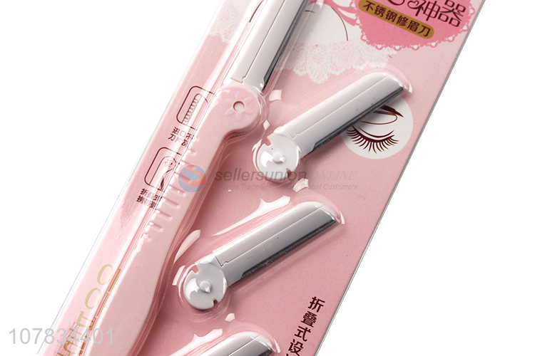 Hot Sale Foldable Eyebrow Razor With Replacement Head Set