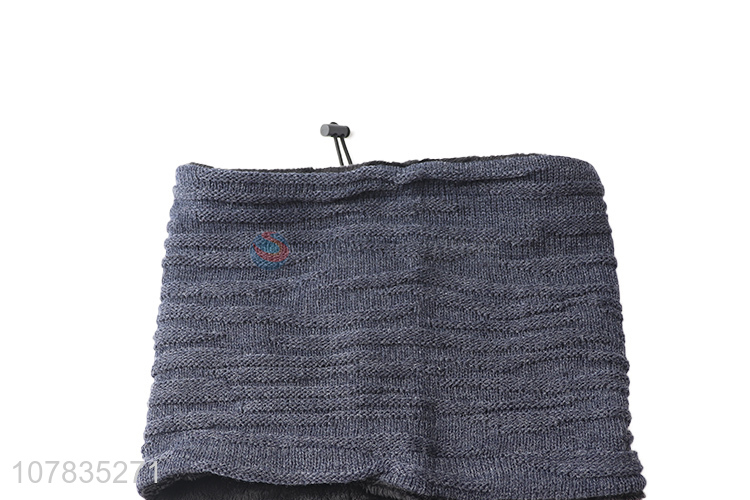 Wholesale newest adjustable fleece lined knitting neck warmer for men