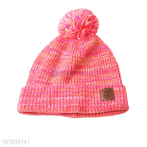 Yiwu wholesale colorful knitted hat children winter warm beanie caps