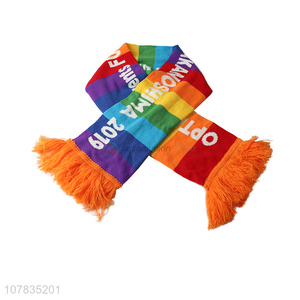 Wholesale women scarf creative rainbow color letter jacquard weaving scarf