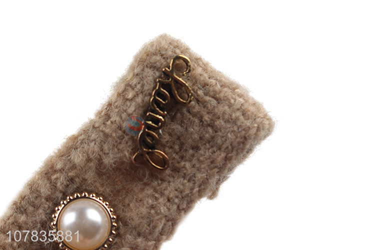 China export wool knitting BB clip temperament plush hairpin