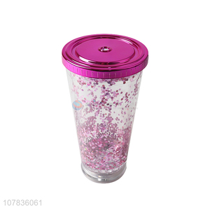 Wholesale Straw Cup Sequins Water Cup With Light