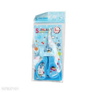 New product kawaii cartoon plastic safety scissors office student scissors