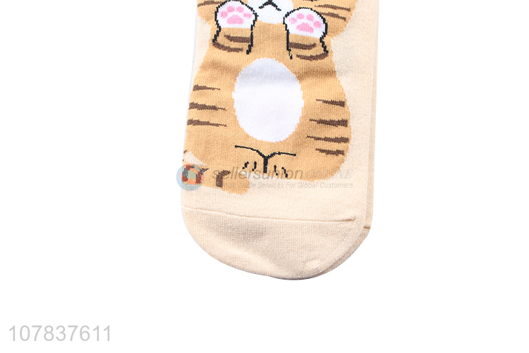 Cartoon Cat Pattern Short Socks For Women And Girls