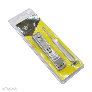 Hot sale stainless steel nail clipper with dead skin pusher