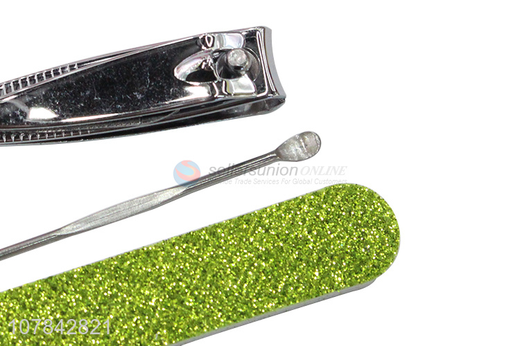 Good quality 3 pieces carbon steel nail clipper set with nail file
