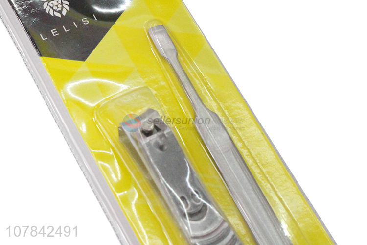 Factory wholesale stainless steel nail cutter with cuticle pusher