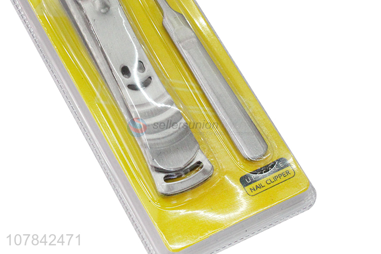China wholesale stainless steel nail clipper with dead skin pusher
