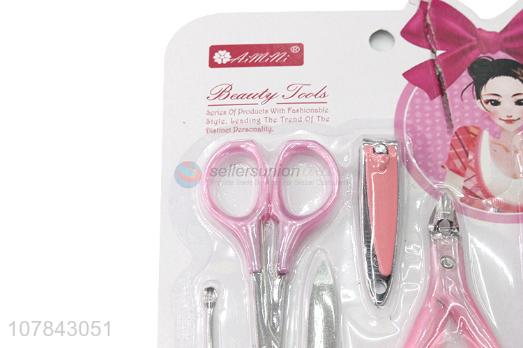 Factory wholesale stainless steel nail scissor set with nail file