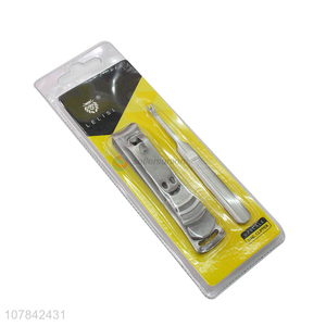 China manufacturer nail care stainless steel nail cutter with nail file