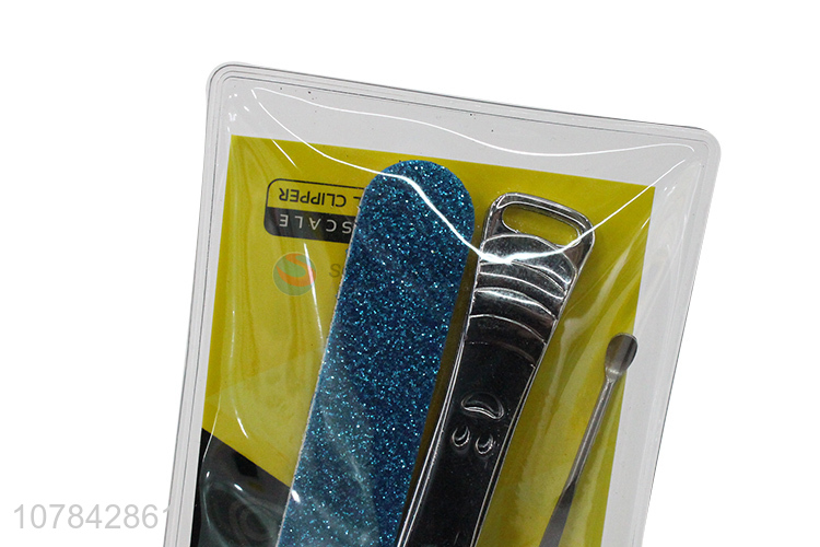 China supplier 3 pieces carbon steel nail clipper kit with nail file