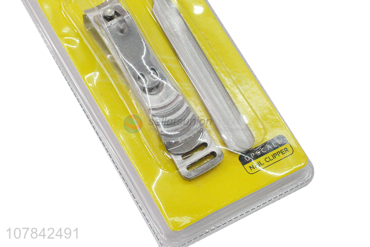 Factory wholesale stainless steel nail cutter with cuticle pusher