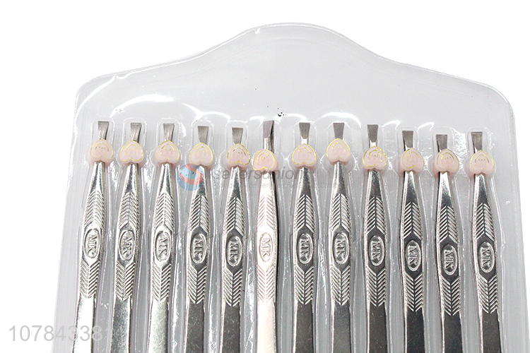 Factory wholesale silver eyebrow tweezer set beauty supplies