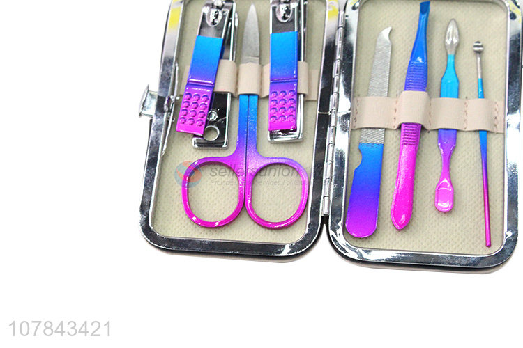 Most popular colorful carbon steel nail clipper set nail art tools