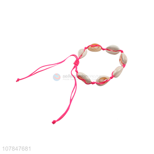 Popular products pink hand woven shells bracelet with high quality