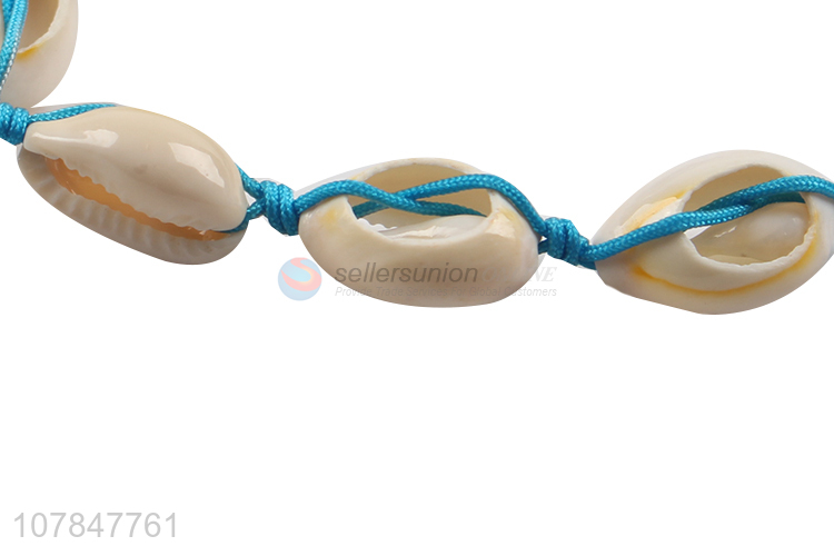 China wholesale blue decorative hand strip shells bracelet for jewelry