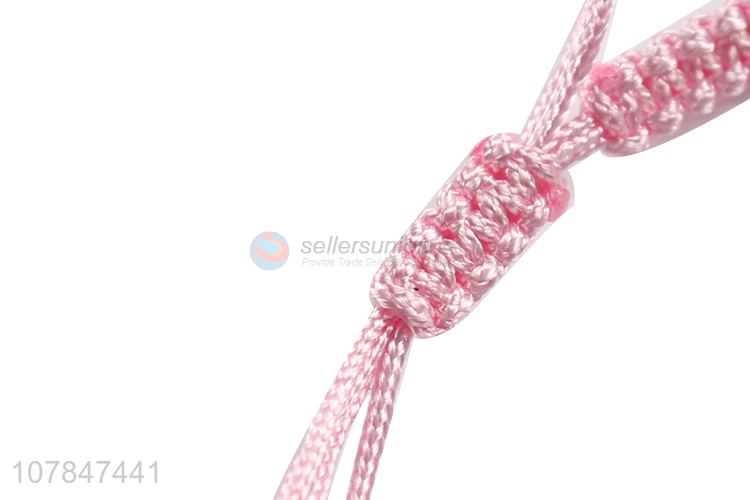 Best sale pink hand woven bracelet letter bracelet