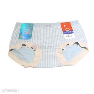 Good quality blue cotton seamless panties for women