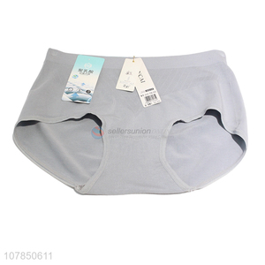 Hot sale grey cotton breathable seamless panties