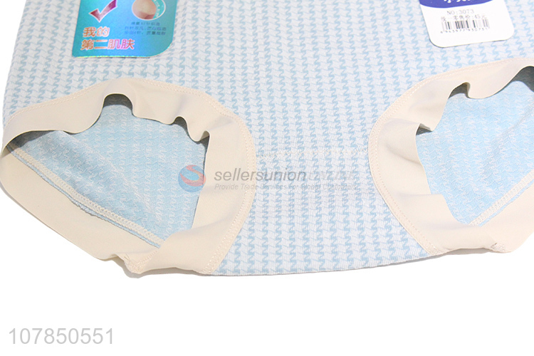 Good quality blue cotton seamless panties for women