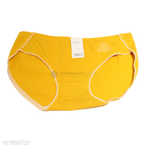 High quality yellow seamless mid-rise cotton panties