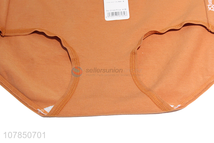 Factory direct sale orange pure cotton simple panties for ladies