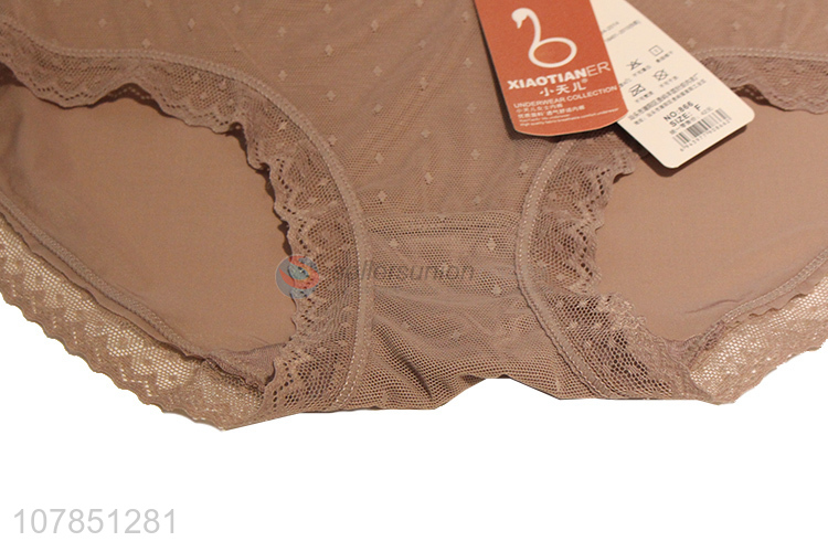 High quality breathable lace bow panties for ladies