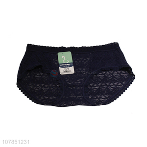China factory wholesale blue ladies panties with lace