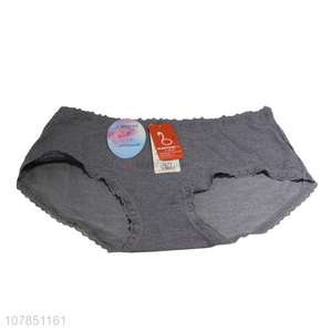 Good wholesale price gray mid-waist seamless panties
