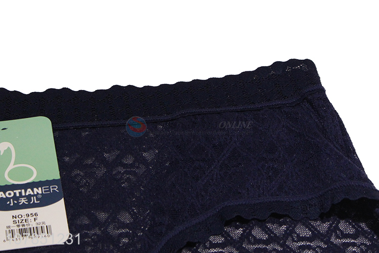 China factory wholesale blue ladies panties with lace