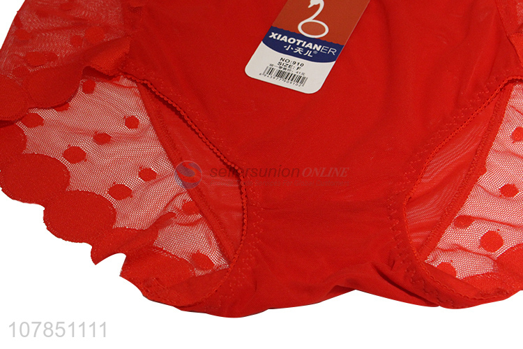 New design red gauze seamless panties for ladies