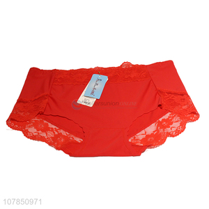 Wholesale red seamless lace panties for ladies underwear