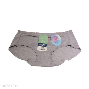 New arrival gray soft seamless panties with lace for ladies