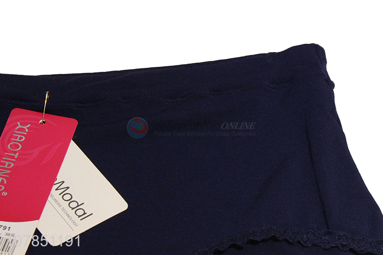 Low price dark blue mid-waist seamless panties for women
