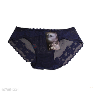 Yiwu wholesale blue breathable sexy lace panties for women