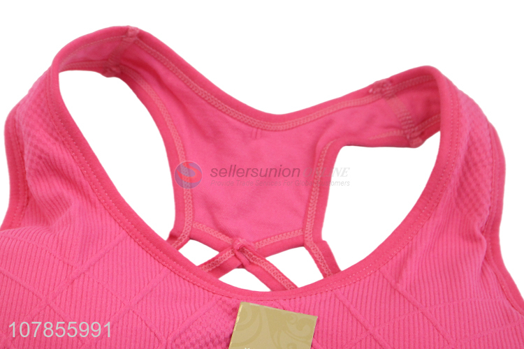 Best selling rose red quick dry women sports fitness bra underwear
