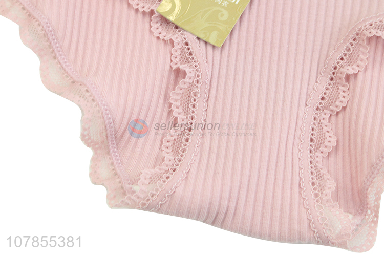 Most popular pink fashion lady cotton comfortable panties underwear