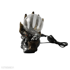 New arrival horrible resin skull figurine static plasma ball lamp