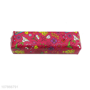 China wholesale flower pattern pvc pencil bag for stationery