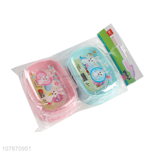 Good quality cartoon rabbit printed soap case travel soap box