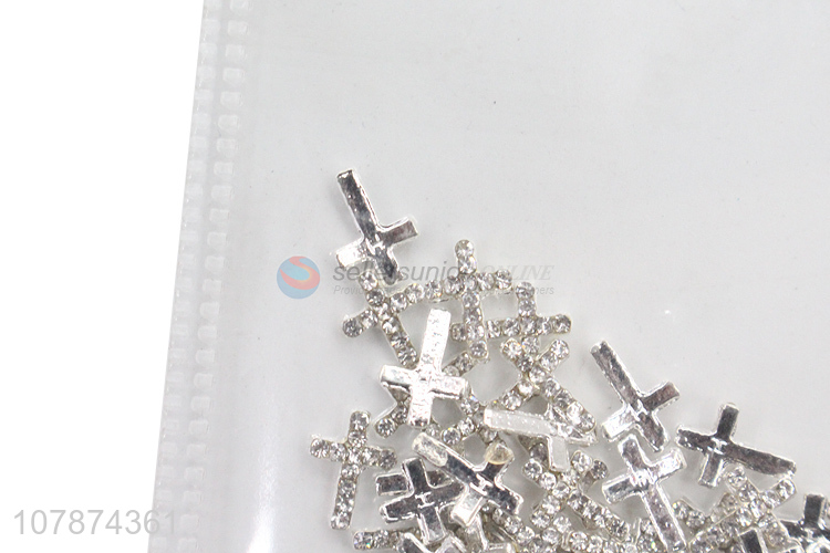 New Arrival Silver Mini Cross Metal Nail Art Diamonds for Ladies