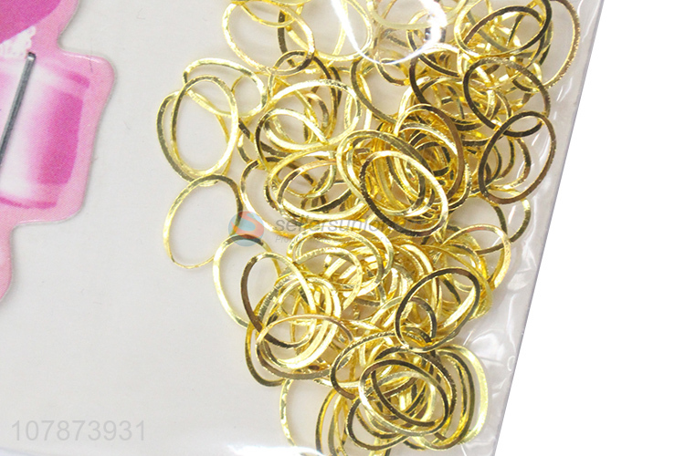 Good wholesale price golden creative hollow nail art accessories