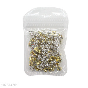 Low Price Wholesale Metal Nail Sticker Rhinestone Nail Art Jewelry