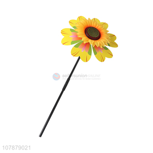 Wholesale sunflower shape plastic windmill toy for garden decor