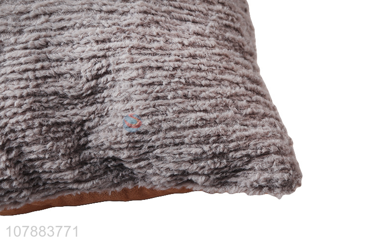 Hot selling gray plush upholstered home sofa pillow