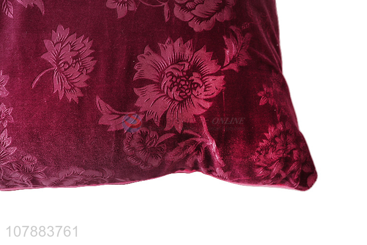 High quality pink embroidery plush upholstery home sofa cushion