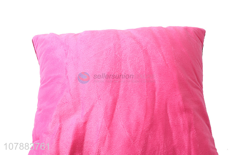 High quality pink embroidery plush upholstery home sofa cushion