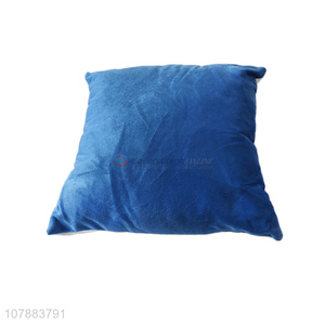 China wholesale blue square cushion plush sofa cushion